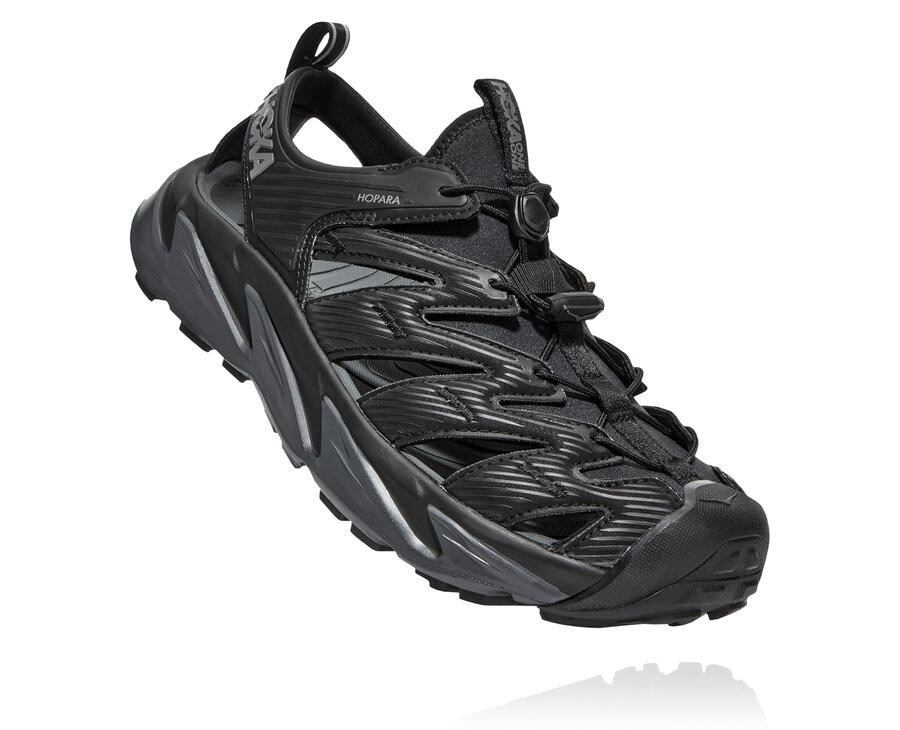 Hoka One One Hopara - Men Sandals - Black,Australia QXY-043852